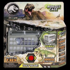 NEW!! Jurassic World, Captivz Epic Battles Rumble Cage T-Rex Lights Sound Figure